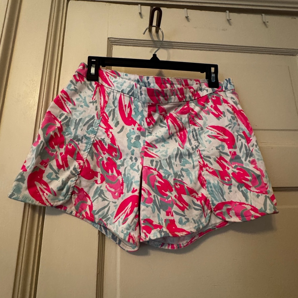 Lilly Pulitzer Pink and Blue Patterned Athletic Shorts